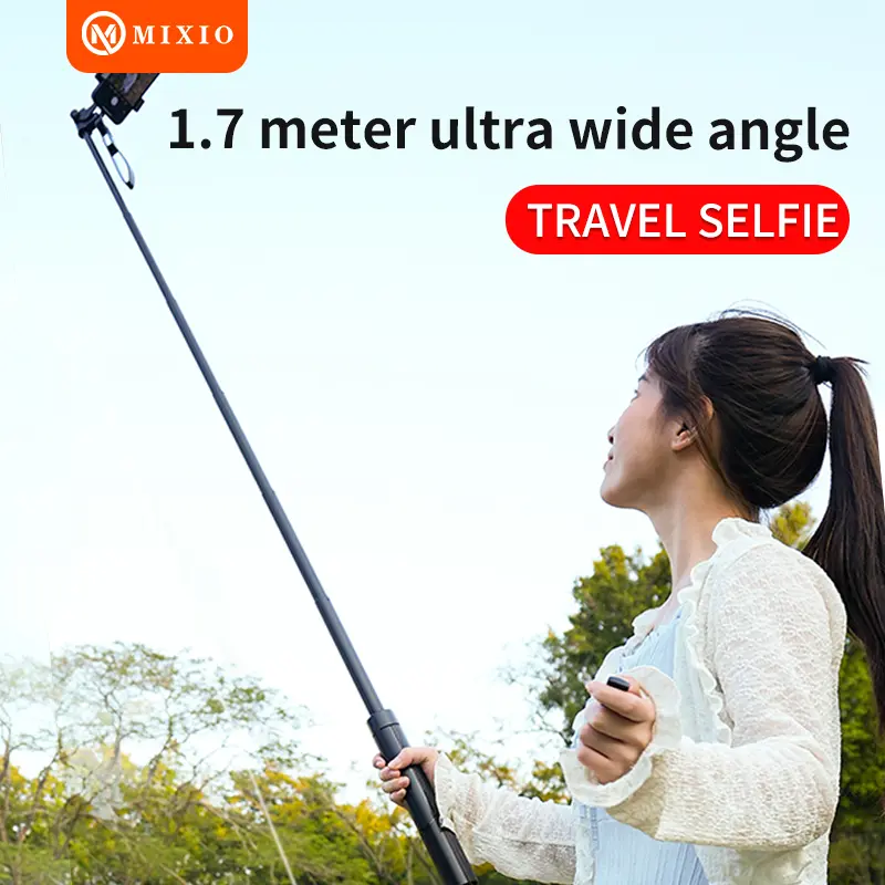 MIXIO A61L 170CM Tongsis Tripod Bluetooth Remote Selfie Stick Hand stabilizer Aluminium untuk Hp Kamera DSLR tongsis 4in1 4