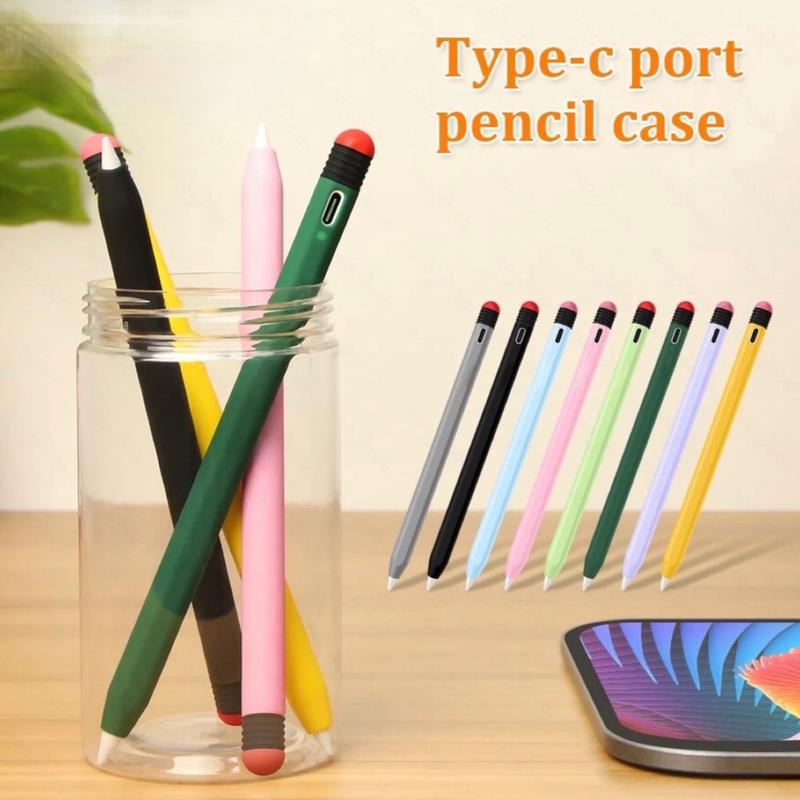 Ốp bút Pencil chống sốc bảo vệ dành cho bút cảm ứng Ap_ple Pencil 1 và 2 và dành cho cả bút Stylus 2/3/4/5 Pencil Case Phụ Kiện Kem
