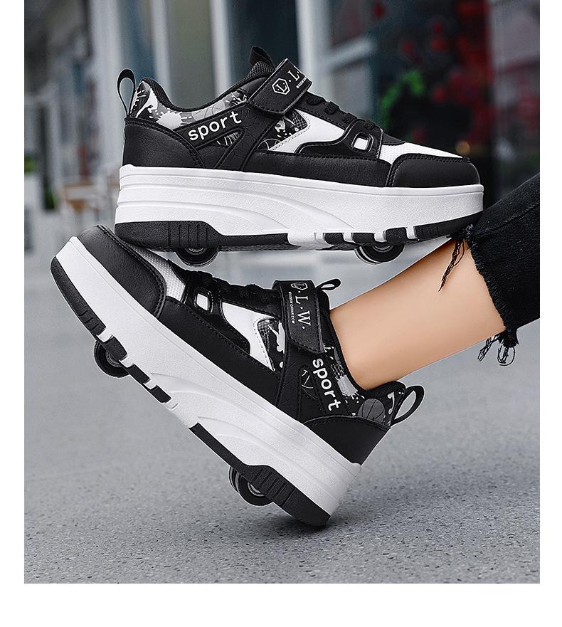 Product Introduction of In Stock Children's Heelys Shoes Roller Skates New Style Heelys Shoes Boys Invisible Student Roller Shoes Adults Walkable Slidable Casual Shoes Breathable Mesh Girls 15