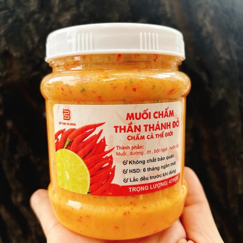 MUỐI CHẤM HẢI SẢN ỚT ĐỎ THỊ BÔNG ( chấm cả thế giới ) Chua Nước Sốt Cay Gia Vị hũ 470gr nước chấm gà ủ muối tiêu