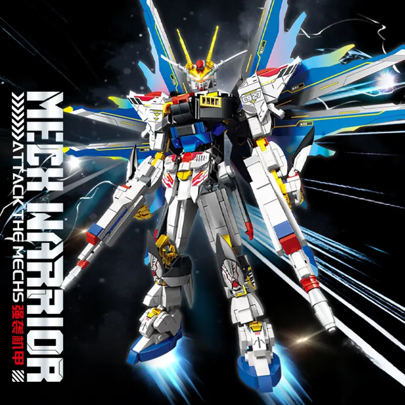 Blok Bangunan Mainan, Serasi dengan  dan Gundam, Model Pahlawan Serangan Mech, Mainan Pemasangan Robot, Blok Bangunan Pemasangan Robot Toys rg gundam pesawat  jadi holy  knight block lego gundam