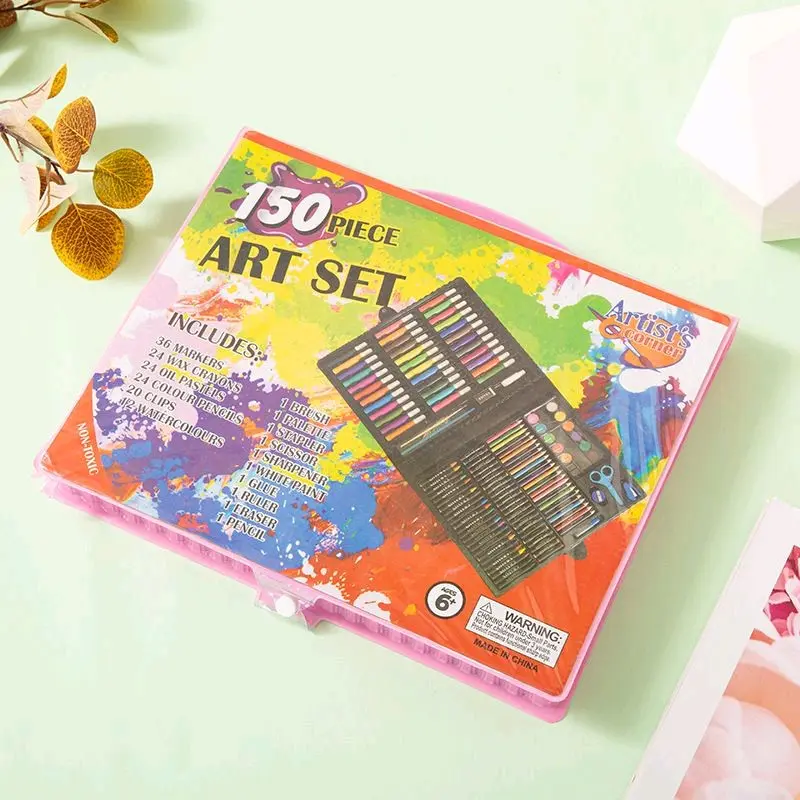 Crayon Anak Set Koper / Perlengkapan Mewarnai Anak / Colouring ART Set 150 Pcs Paper Pen 8