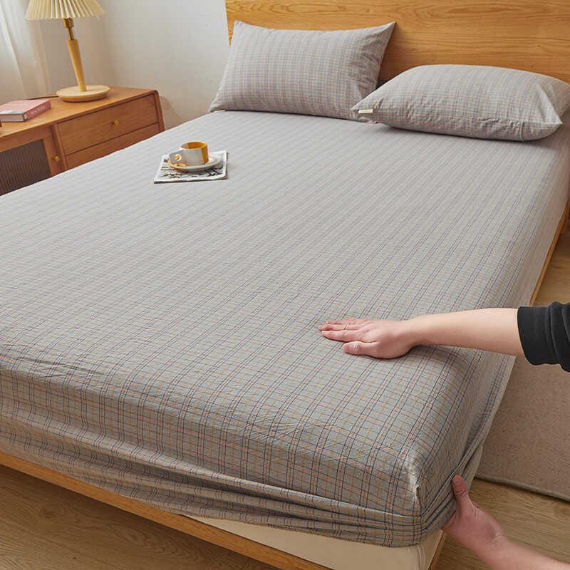 Product Introduction of Hot Sale Classic Grid Printed 100%cotton Cartoon Queen King Size Fitted Bedsheet Cadar No Fading Pillowcases 4