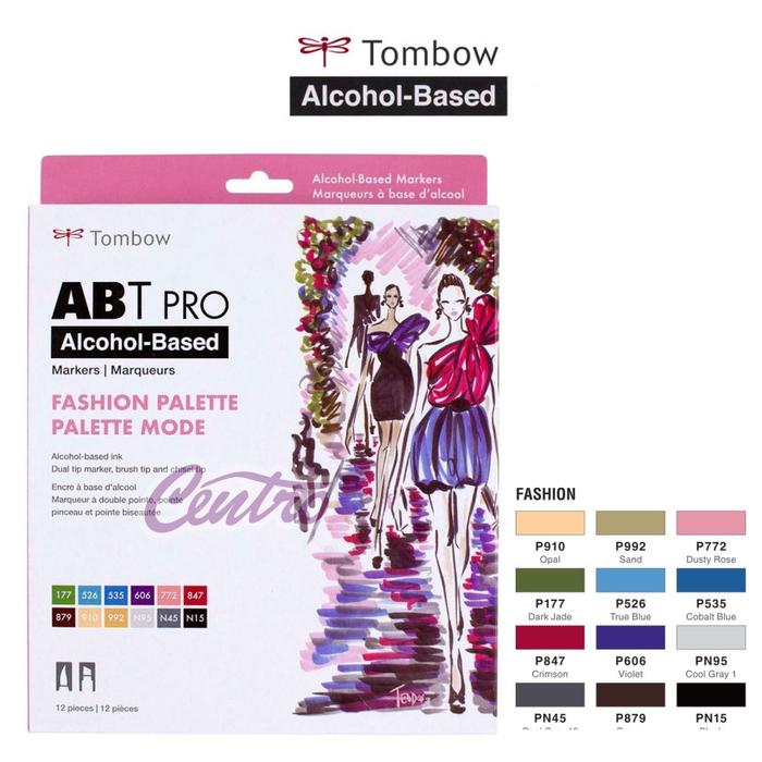 Gambar Tombow ABT Pro FASHION Palette Art Markers Set 12 Dual Tip Brush Pen dari CENTRO TRADING Kota Bandung Tokopedia