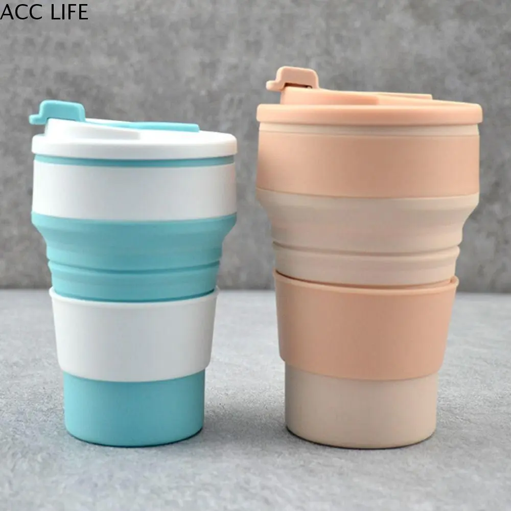 Cốc Gấp Gọn, Cốc Silicon, Cốc Cà Phê, Có Thể Tái Sử Dụng, Dung Tích 350ML, Cốc Có Thể Gấp Gọn, Có Thể Gấp Gọn Và Cầm Tay Thích Hợp Cho Trà, Cắm Trại, Được Làm Bằng Silicon