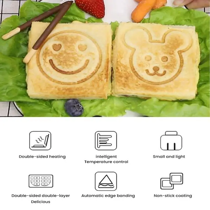 Máy Nướng Bánh Sandwich Hình Mặt Cười Sokany 7