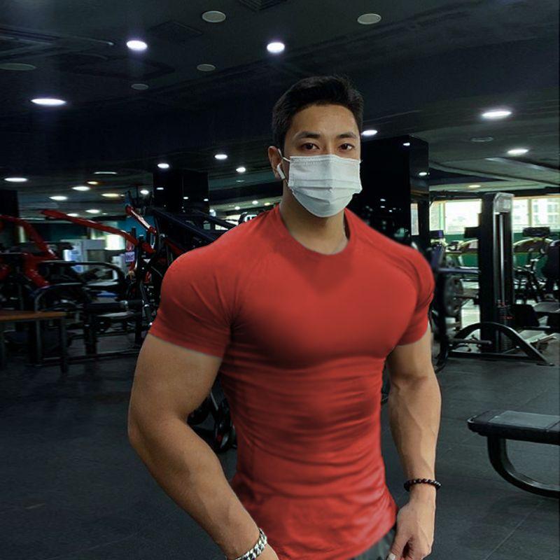 Áo Thun Thể Dục Nhanh Khô, ngắn Tay Nam, Cổ Tròn, Thích Hợp Tập Luyện Thiết Bị Thể Thao, Quần Bó Co Giãn Thoáng Khí, Tay Lửng Tập Gym, Ngày: 20242024 2