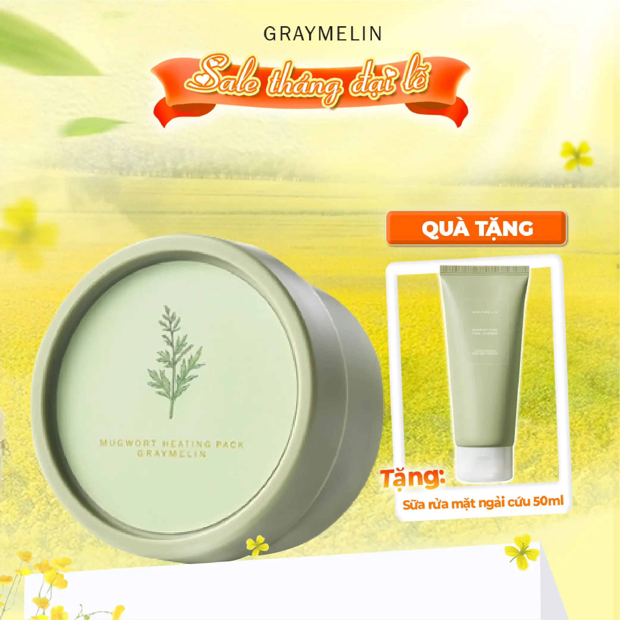Mặt Nạ Ngải Cứu Graymelin Mugwort Heating Pack 100g Làm Sạch Da Mask Nữ