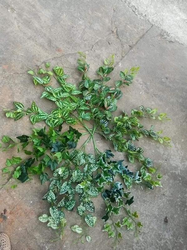 Bụi rủ lá leo 3 nhánh decor- Lá giả trang trí 1