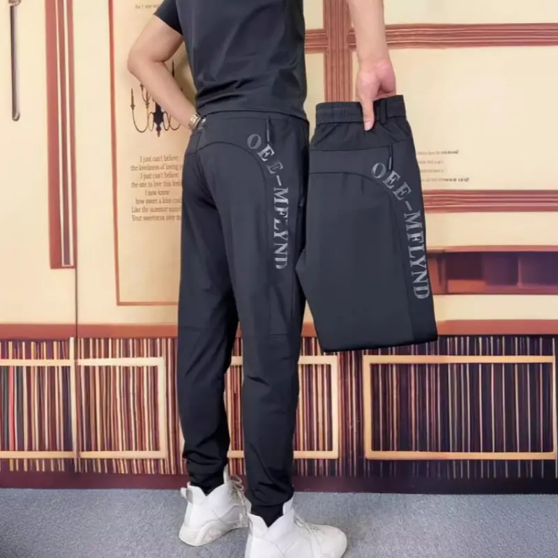Men's Pants, Ice Silk Quick-Dry Breathable Long Pants for Men, Plus Size Thin Casual Pants Sports Pants Men's Wear
