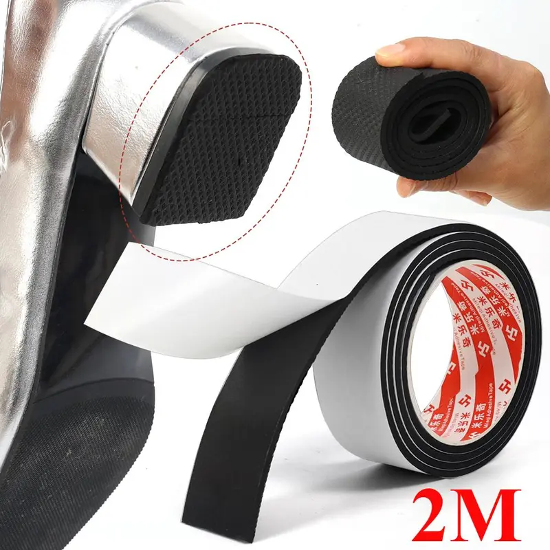 Miếng Dán Đế Chống Trượt, Dài 2M, Miếng Lót Đệm Không Tiếng Ồn, Miếng Lót Đế Ngoài Phục Hồi, Thích Hợp Cho Giày Nam Và Nữ, Đệm Có Thể Đeo Được Phụ Kiện Giày 0