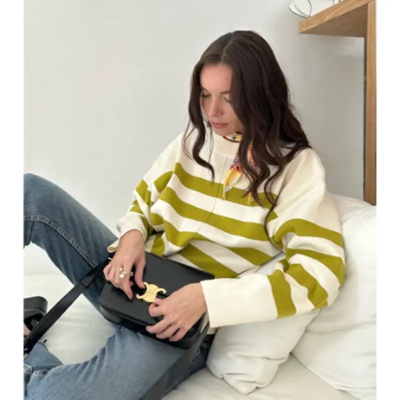 DIana Sweater Rajut Wanita Setrip Premium  Knitwear Santai Lengan Panjang - Baju Rajut cewek Simple - Atasan Rajut Crop Top - Cardigan Outer  Basic Oversize Hitam Kardigan 4