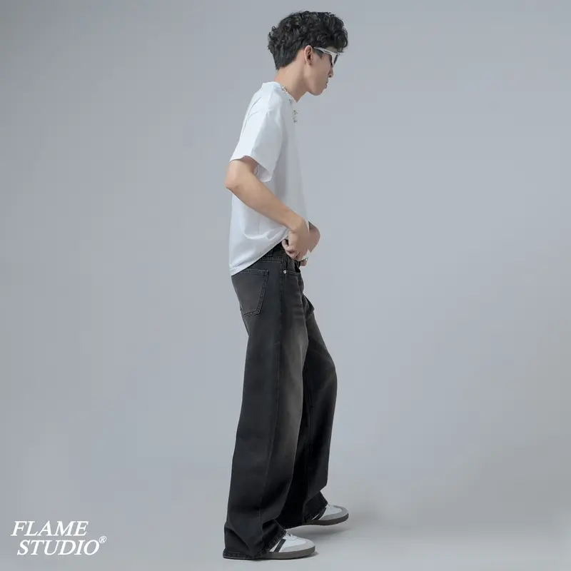 “ BLACK FADE “ BAGGY DENIM - Quần Baggy Nam Màu Đen Bạc Menswear jeans  suong 5