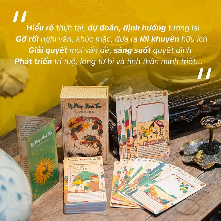 Bộ thẻ Kinh Dịch 64 Quẻ - Kỳ Pháp Minh Thư - News Combo Thẻ Bài Cards 4