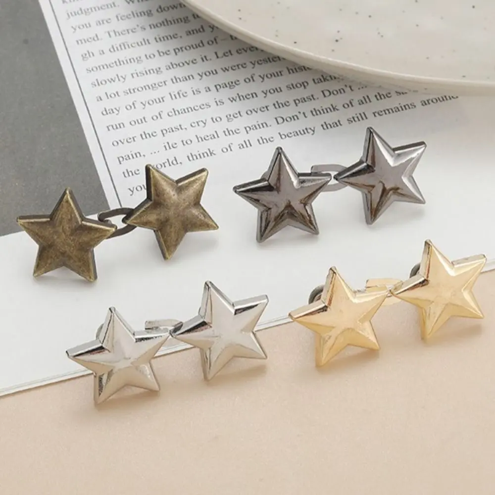Exquisite Alloy Star Pants Button Tightener Button Clasps Waist Buckle Jean Fit Tighten Buckles Adjustable Jean Buttons for Loose Jeans Party