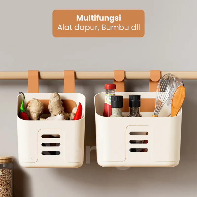 Starlight Rak Gantung Serbaguna Kotak Tempat Penyimpanan Gantung Rak Gantung Dapur Kamar Mandi Keranjang Gantungan Barang Multifungsi Kotak Plastik Gantung Portabel Perhiasan Alat Tulis Makeup HSB695 4