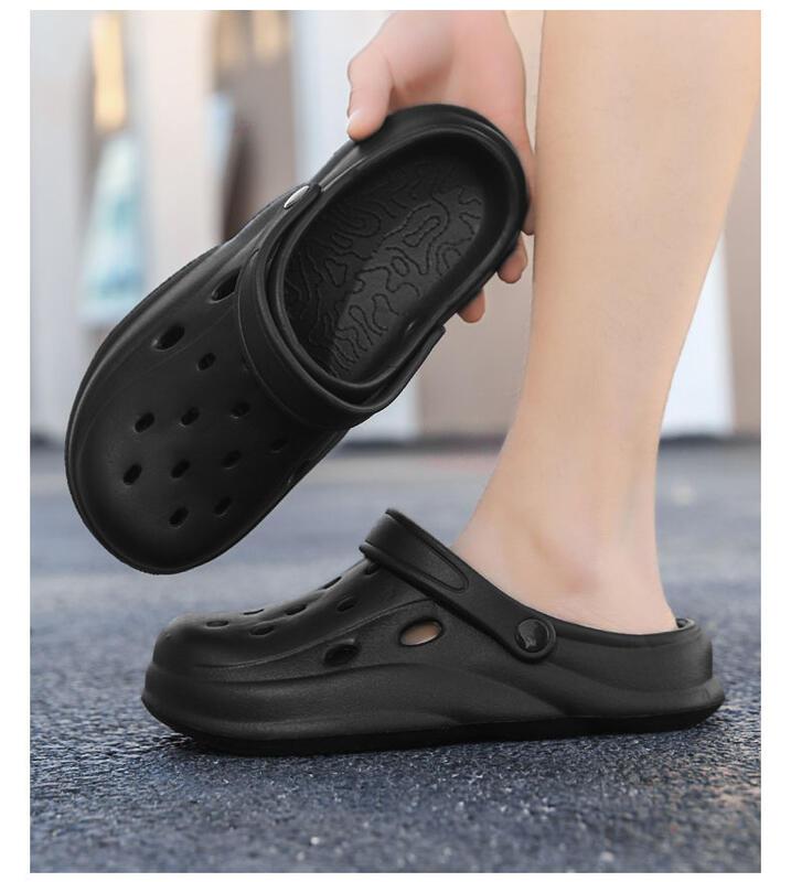 Product Introduction of Couple Hot Sale Brand Clogs Men Sandals Casual Shoes EVA Lightweight Sandles Unisex Colorful Shoes for Summer Beach 9
