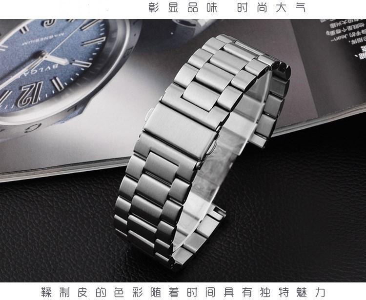 Product Introduction of 304 stainless steel watch band 16mm 18mm 2mm 22mm 24mm black silver replacement men's watch str quick relise 17