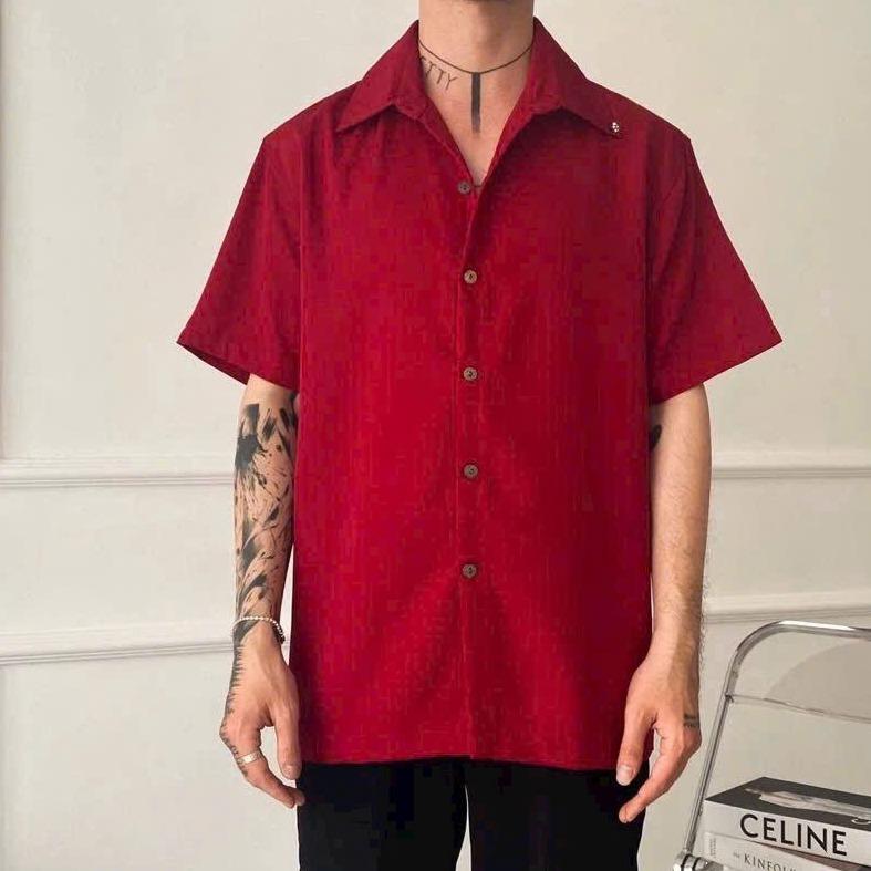 [ CÓ BIGSIZE ĐẾN 95KG ] Áo sơ mi nam nữ tay ngắn JAMINE HOUSE  phong cách unisex thời trang hiphop Tết, Giáng sinh, Noel hot trend form rộng unisex Menswear đỏ Shirt Trắng Có Cổ - Tết, - Xmas Cổ Tròn