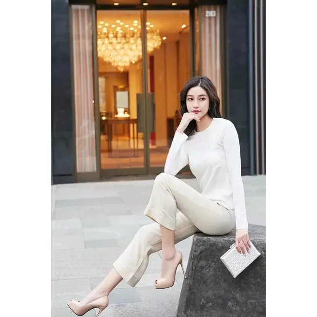 Giày Cao Gót Màu Nude Đúp Mũi Gót Nhọn Thời Trang Cao 10-11 Phân 4