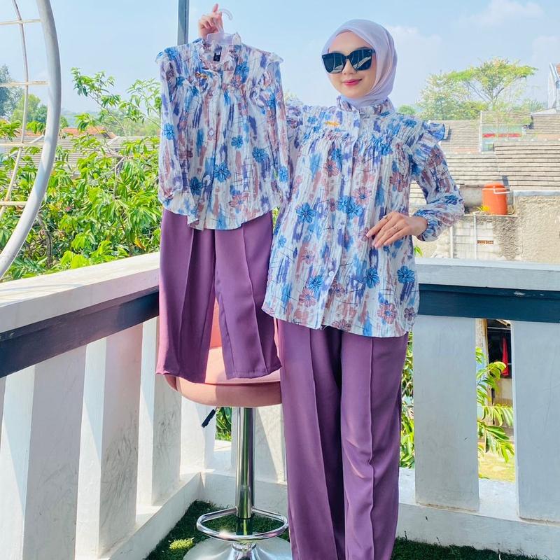 Setcel Couple Ibu dan Anak Ori NK / Set Queen Bunga Baju Wanita Tunik Motif 6