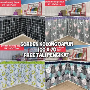 MURAH! Gorden Kolong Dapur Fre Tali  & hook cantolan Katun Elegant minimalis
