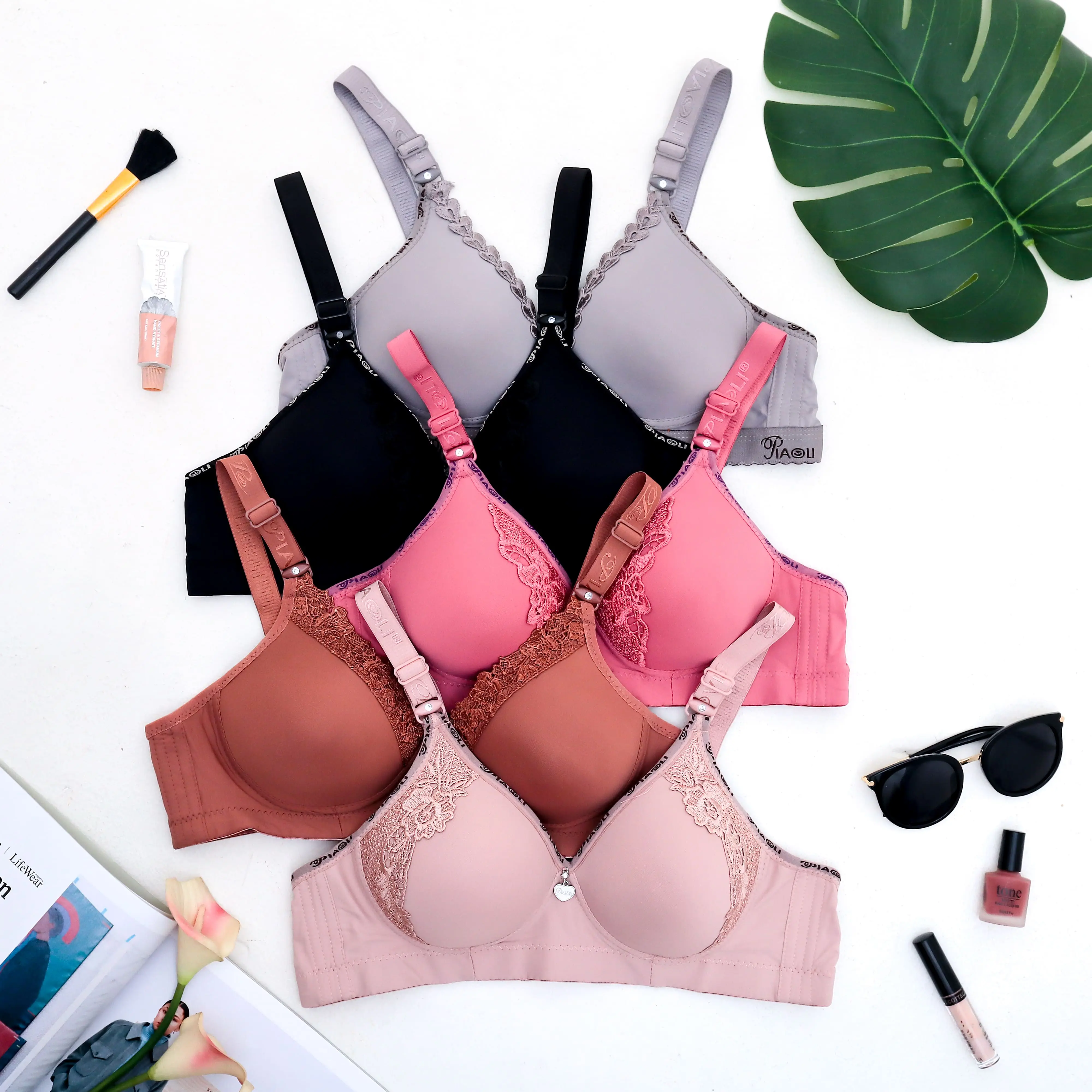 ( 3 PCS ) Bra Pioli Full Cup Seamles Brokat Bellewear MIX MOTIF PL010255