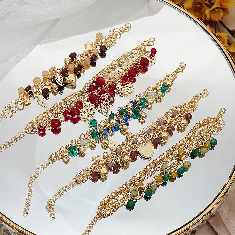 Vòng Tay Charm Trái Tim Bohemian Hạt Nhiều Lớp, Thời Trang, Dành Cho Nữ Phụ Kiện Choker vòng  vĩnh chuỗi  vòng