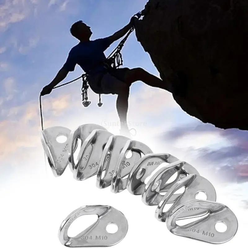 10 Pieces Rock Climbing Anchor Bolt Hanger M10 for Rappelling Outdoor Spor 2