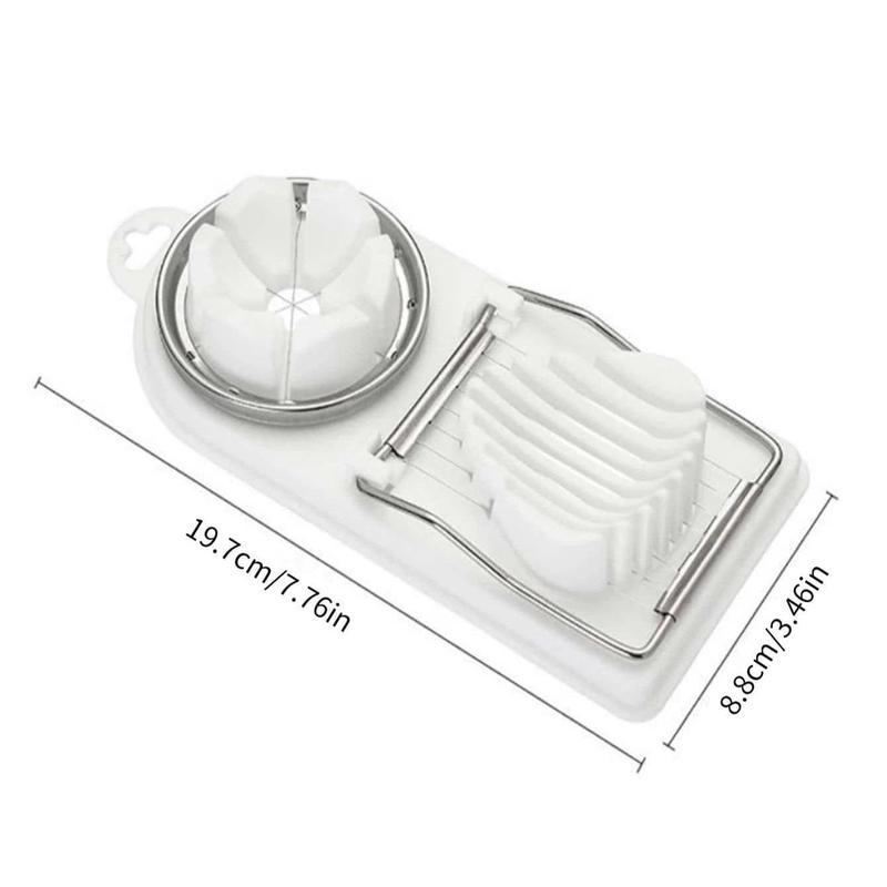 Stainless Steel Egg Slicer, 1 Count 2 in 1 Egg Cutter, Double Ended Stainless Steel Food Slicer, Kitchen Gadget for Home Use, Kitchen Accessories, Dorm Essentials 1