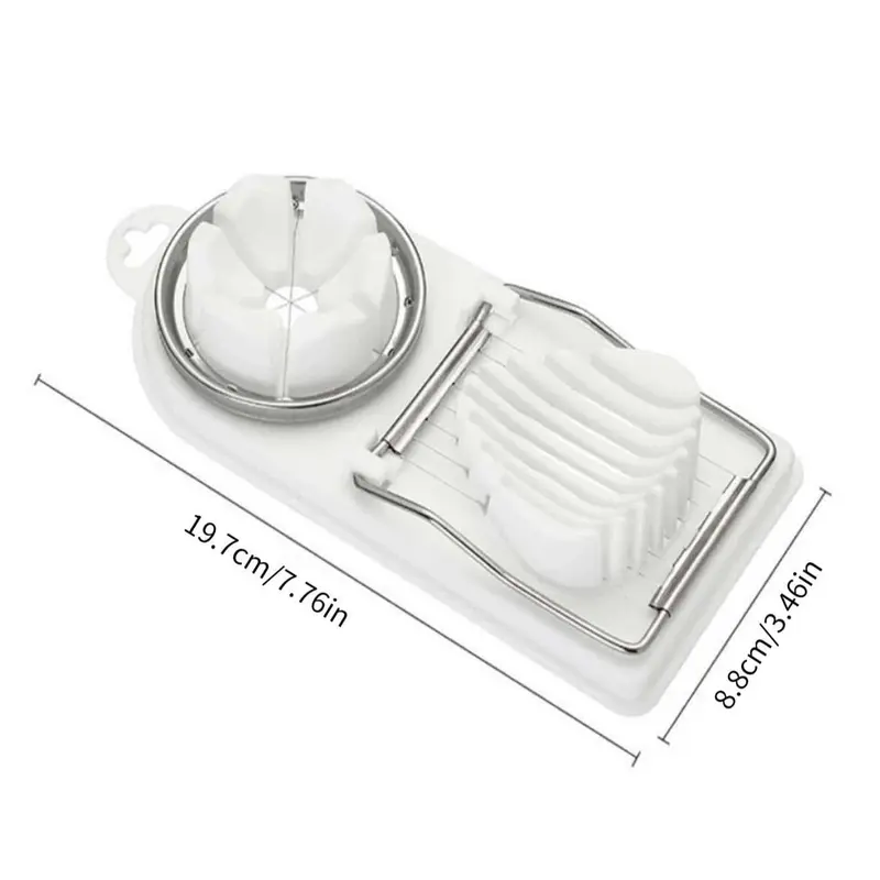 Stainless Steel Egg Slicer, 1 Count 2 in 1 Egg Cutter, Double Ended Stainless Steel Food Slicer, Kitchen Gadget for Home Use, Kitchen Accessories, Dorm Essentials 1