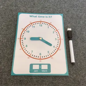 Jam Kertas Mainan Edukasi Anak Busy Page Worksheet untuk Belajar Mengenal dan Mengetahui Waktu