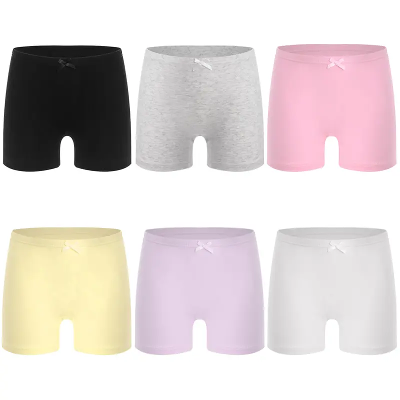 Quần Lót Trẻ Em Bé Gái, Yartina, Chất Liệu Mềm Mại, Kiểu Boyshort, Cạp Chun, Đồ Lót Thể Thao, Màu Trơn Quần Đùi Đạp Xe 1