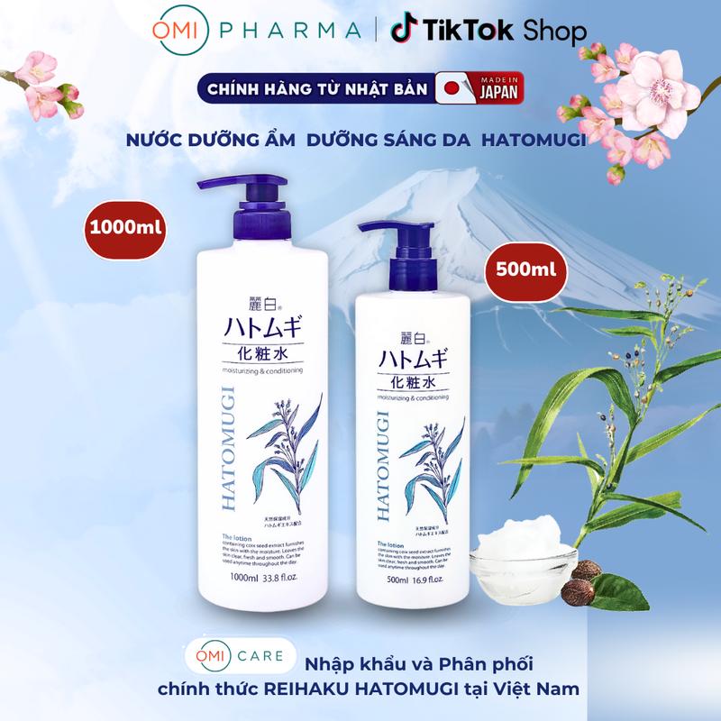 Nước Hoa Hồng Dưỡng Ẩm REIHAKU HATOMUGI Moisturizing & Conditioning 500ml 1000ml Cân Bằng Độ Ẩm Dưỡng Sáng Da