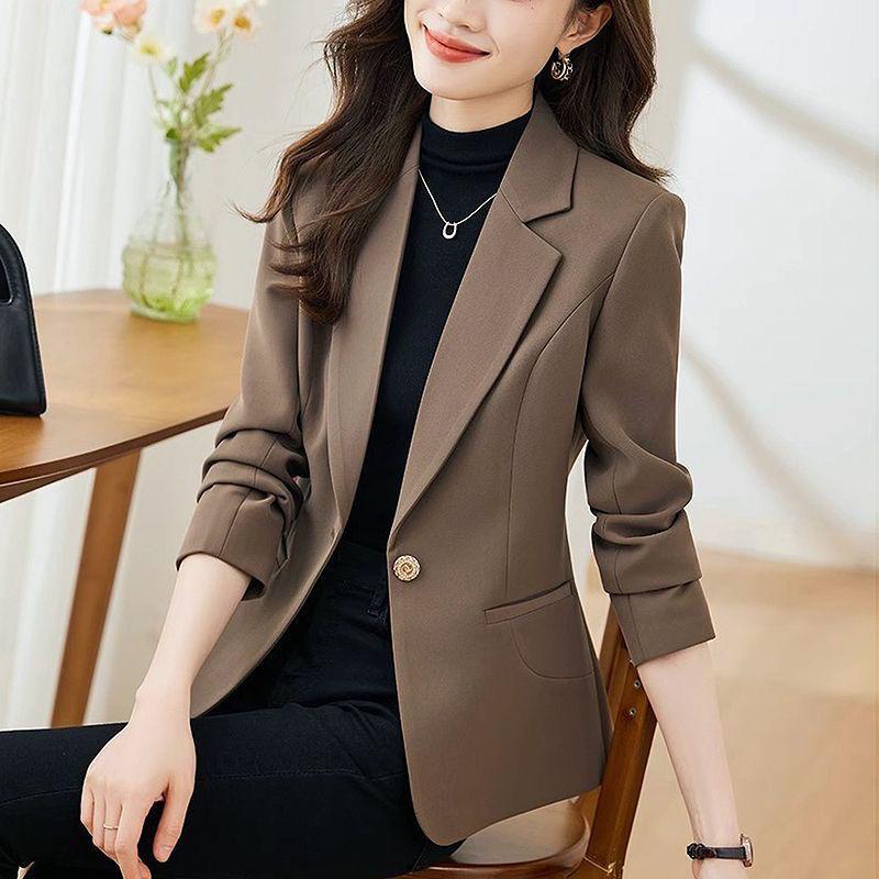 Áo Khoác Vest Trắng, Phong Cách Phương Tây, Dành Cho Nữ, Hàng Mới Về Mùa Xuân Và Mùa Thu 2024, Cao Cấp, Thường Ngày, Ngắn Và Thanh Lịch, Cỡ Nhỏ Thích Hợp Cho Bộ Đồ Nhỏ Top Jacket Women 7