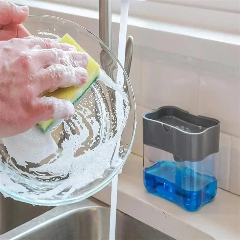 Product Introduction of 380ml Kitchen Sponge Dispenser Automatic Soap Dispenser Bottle for Detergent Liquid Dish Soap Dispenser Manual Soap Pump 29
