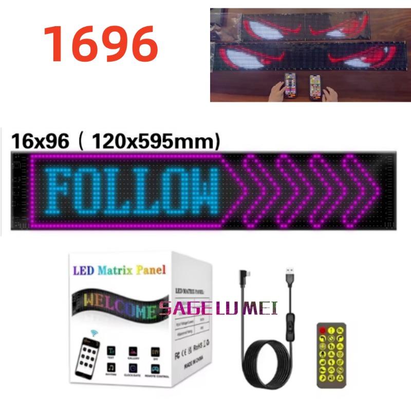 Product Introduction of Multilingual Car LED Matrix Pixel Panel Scrolling Advertising Smart Blue-tooth App Control for Car Truck Devil's Eye Signs Light 39