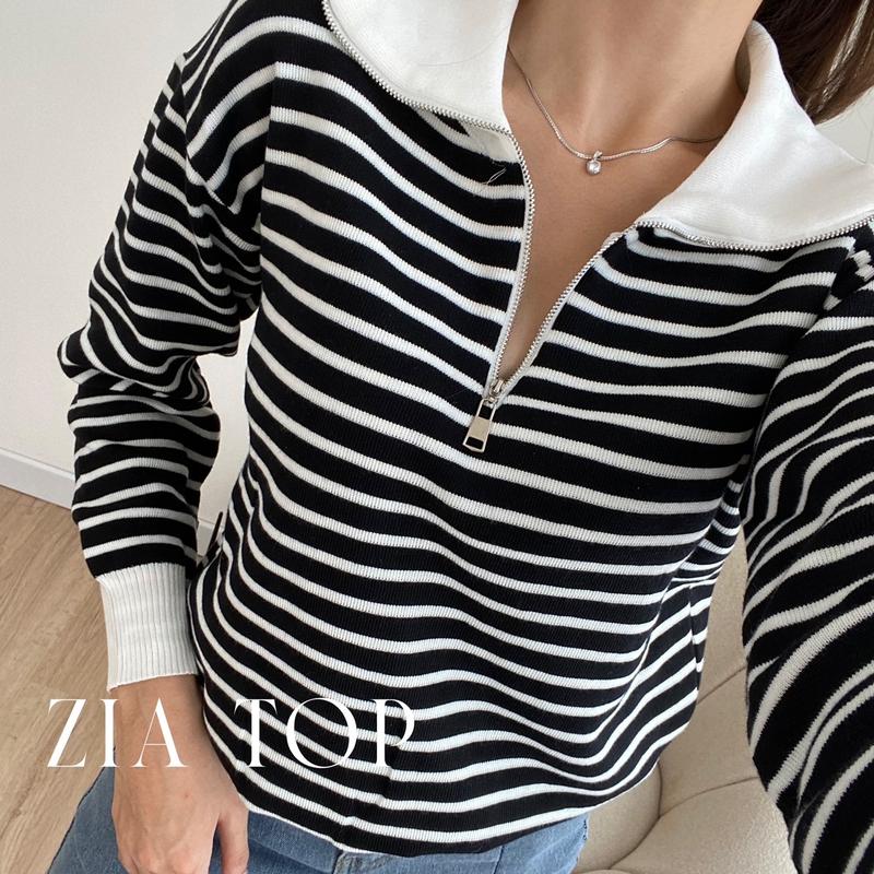 SORINBYHER Zia Zipper Top / atasan sweater lengan panjang hijab friendly 2