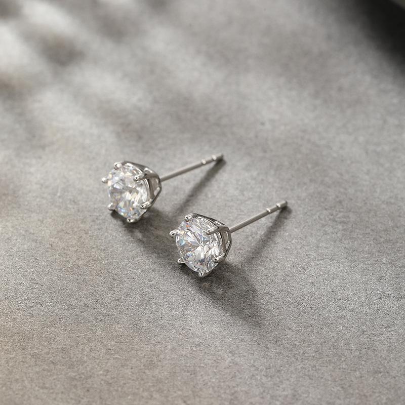 Product Introduction of Bông Tai Đinh tán Zircon, Dát Sáu Chấu Trang sức, phong cách Ins, thiết kế đơn giản, cao cấp, Dễ Phối Đồ 3