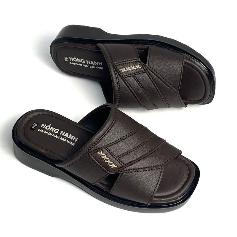 Dép Nam Hồng Hạnh, , dép quay ngang cao cấp DT04, dép nam cao cấp gia công chắc chắn  Đế Bằng Sandal Quai Ngang
