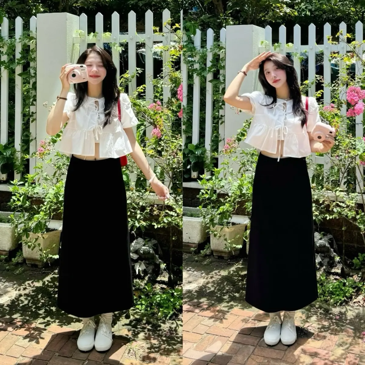 (ẢNH OLDSCHOOL) Chân váy đen dáng dài form midi co dãn