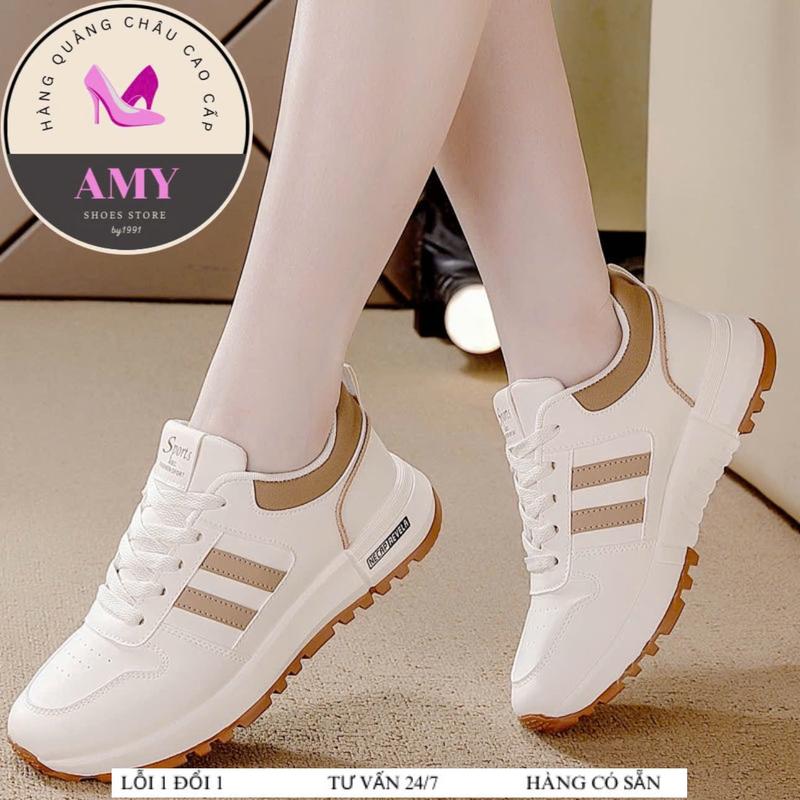 Giày Thể Thao Sneaker Nữ Chất Liệu Da Phong Cách Hàn Quốc Trẻ Trung Năng Động Mã QR02 Shoes