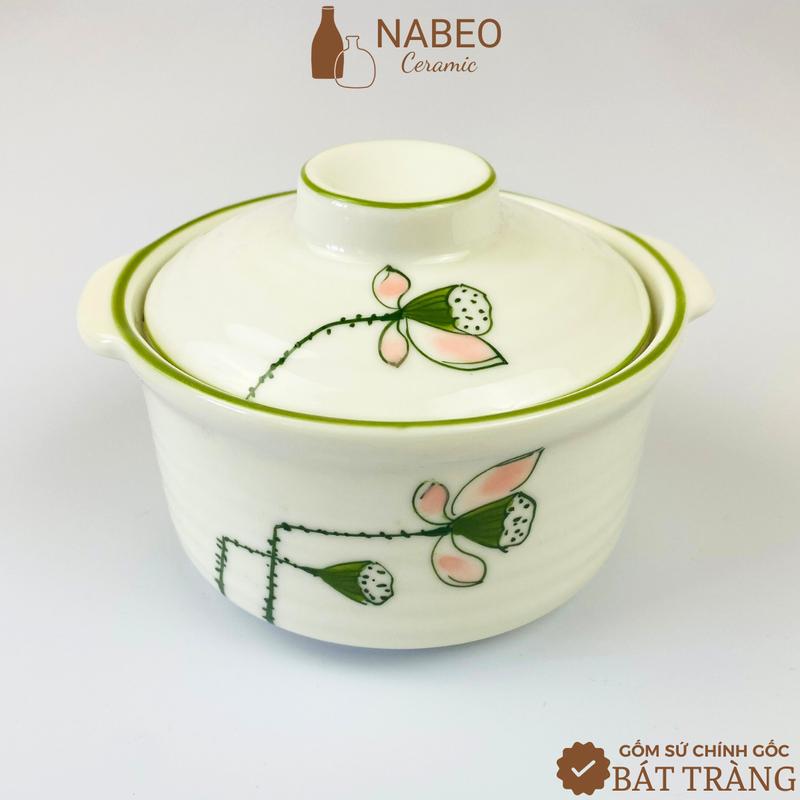 Bát Nắp Sứ Chưng Yến, Làm Caramen, Chè, Thố nhỏ cho bé ăn dặm, Dung Tích 250ml - Gốm Sứ Bát Tràng 3