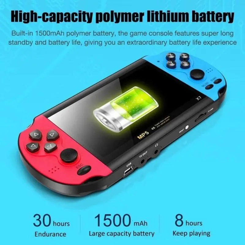 [ORIGINAL] PSP X7 Gameboy Handheld Game Console Player 8G Built-in 10000+ Games 4,3" 5