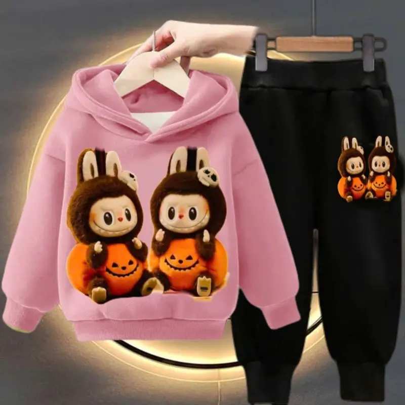 Bộ nỉ thu đông LABUBU cho bé 8-30kg mẫu UNISEX dày dặn ấm áp 5