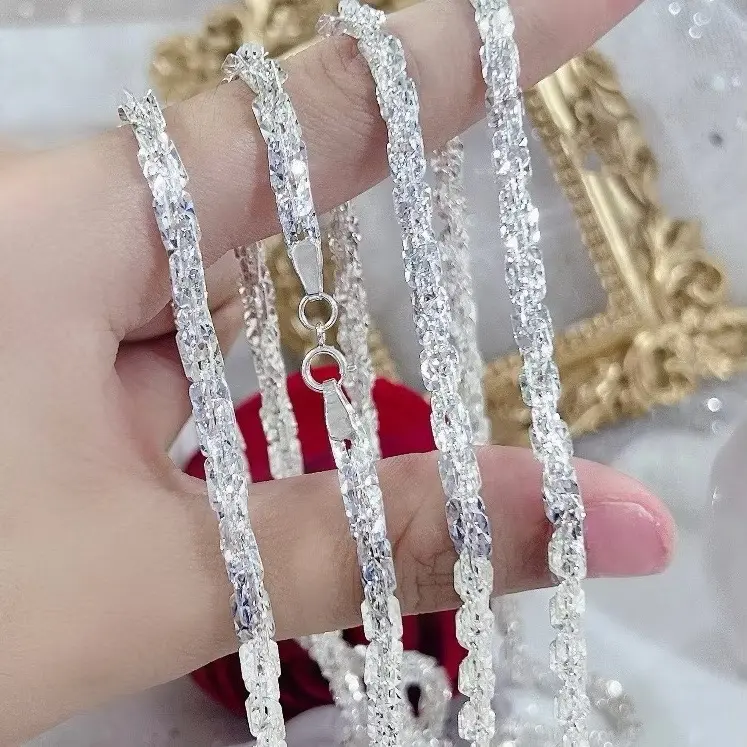 Dây Lá Vuông Xoắn Hoa Thị Đủ Cỡ Bạc S950 - Ngọc Kim An Jewelry 3