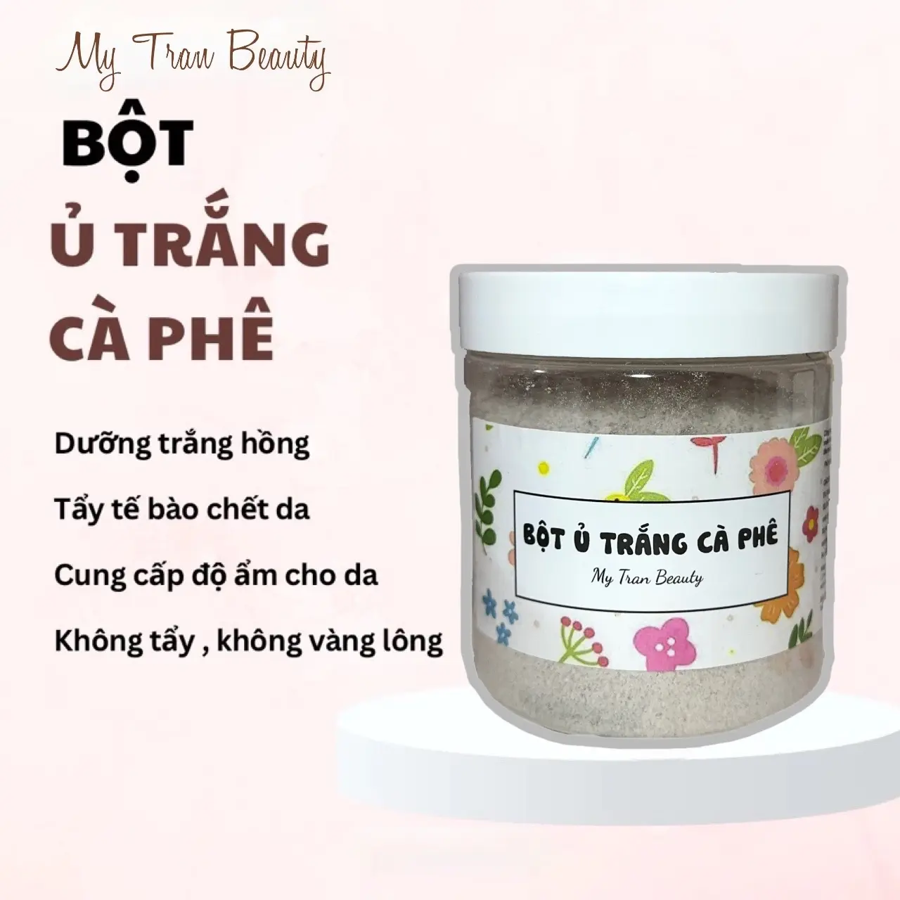 ( Kèm Quà Tặng )  Bột ủ trắng cà phê Thiên Nhiên Cho Face & Body + TẶNG cọ+ muỗng Ủ Trắng Cà Phê thiên nhiên ,min da , sáng da , dưỡng trắng Dưỡng Da Body