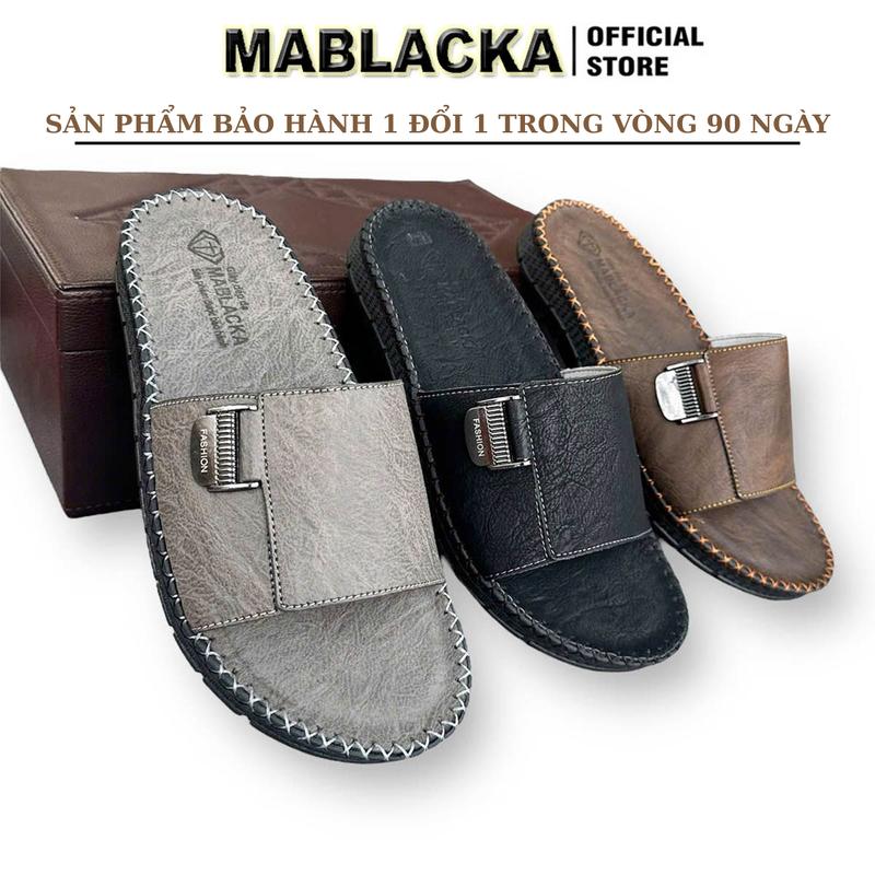 [ KHÓA KO GỈ - GỈ 1 ĐỔI 1 ] Dép da nam quai ngang đẹp, kiểu dáng trẻ trung, cao cấp - D92 Slipper Cao Su DéP  Nhung Đế Bằng Đồng