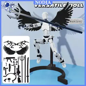 Nodia Toys Dummy 13 Action Figure Lucky 3D Multi-sendi Bergerak Robot Bentuk Gerakan Sendi DIY Dummy Titan 13 Joint Movable Action Figurines Mainan Pergeseran Bentuk Bergerak Multi-Sendi Manekin Model Cetak 3D Dengan 4 Senjata dan 3 Bentuk Tangan