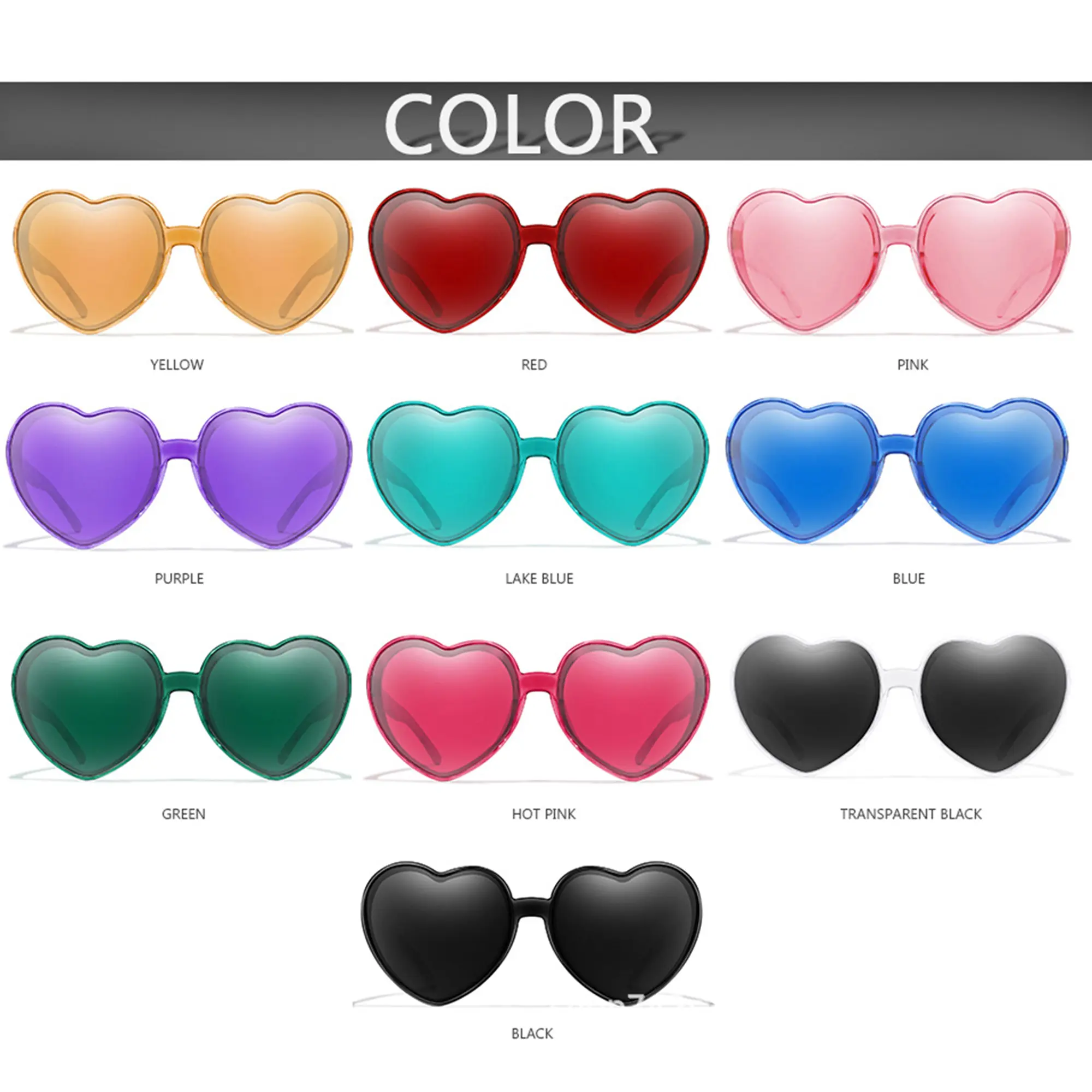 Women Men Heart-Shaped Sunglasses Trendy Anti-UV Protection Polarized Sunglasses Outdoor Beach Party Glasses,Sweet,ins,Vintage,Beach,Photo Shooting,Daily Wear,Sunglasses,Fashion